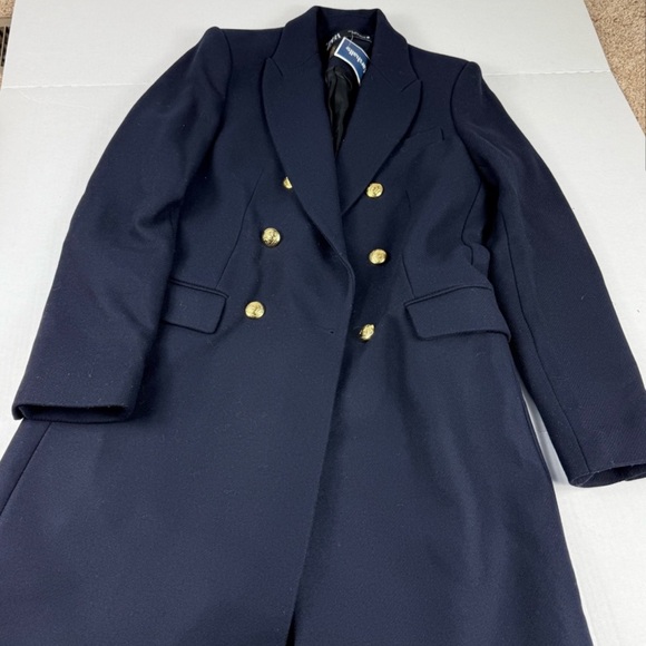 Zara Double Breasted Manteco Wool Blend Coat - Picture 2 of 7